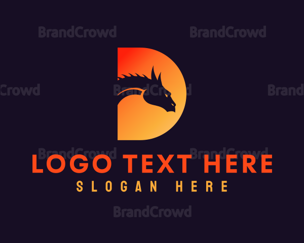 Gradient Dragon Letter D Logo