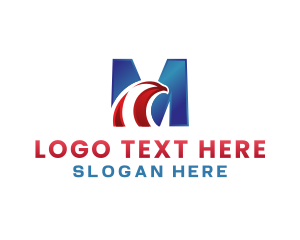 Industrial - Premium Metal Eagle Letter M logo design