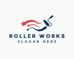 Paint Roller Star logo design