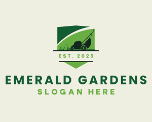 Grass Lawn Mower Garden logo design