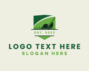 Grass Lawn Mower Garden Logo