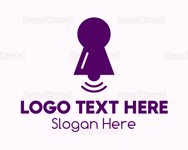 Purple Keyhole Notification Logo