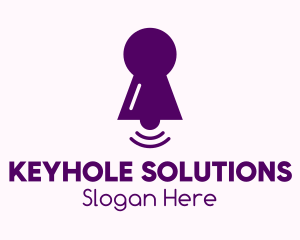 Keyhole - Purple Keyhole Notification logo design