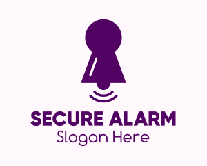 Alarm - Purple Keyhole Notification logo design
