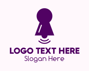 Ring - Purple Keyhole Notification logo design