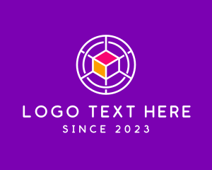 Network - Digital Tech 3D Cube logo design