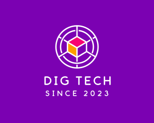 Digital Tech Cube  logo design