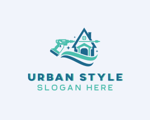 Pressure Wash - Sparkling Residential Home logo design