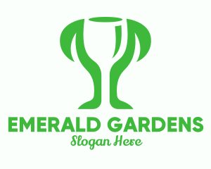 Negative Space Trophy Plant  logo design