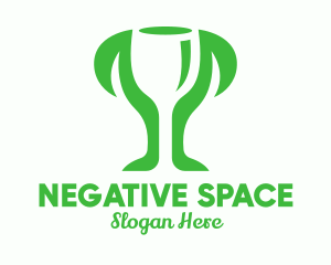 Negative Space Trophy Plant  logo design