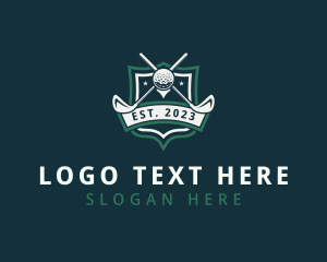 Mini Golf - Golf Ball Shield Tournament logo design