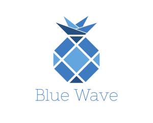Blue Geometric Pineapple Fruit logo design