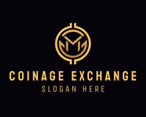 Coinage - Gold Finance Crypto Letter M logo design