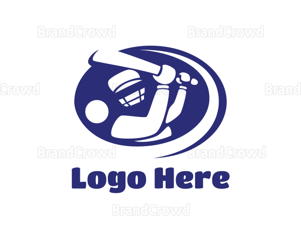 Blue Baseball Batter Logo