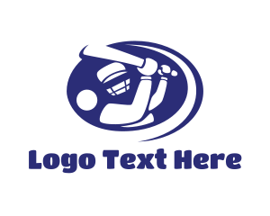 League - Blue Baseball Batter logo design
