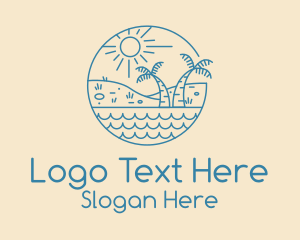 Coastal - Blue Sunny Beach logo design