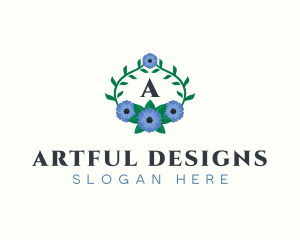 Flower Wreath Botanical logo design