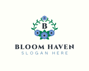 Flower Wreath Botanical logo design