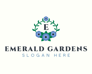 Flower Wreath Botanical logo design