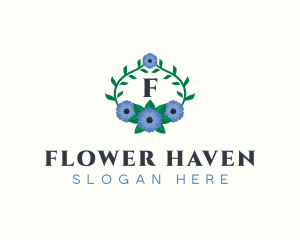 Flower Wreath Botanical logo design