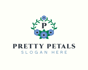 Flower Wreath Botanical logo design