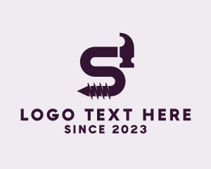 Repair Service - Home Hammer Letter S logo design