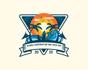 Surfboard - Summer Holiday Resort logo design