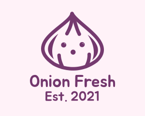 Onion - Cute Purple Onion logo design