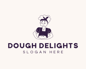 Dough - Baker Cafe Woman logo design