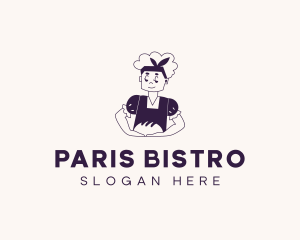 Bread Baker Woman logo design