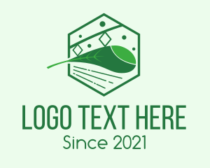 Train Station - Eco Friendly Train Leaf logo design