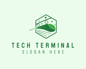 Terminal - Eco Friendly Train Railway logo design