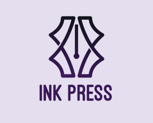 Press - Fancy Pen Pattern logo design