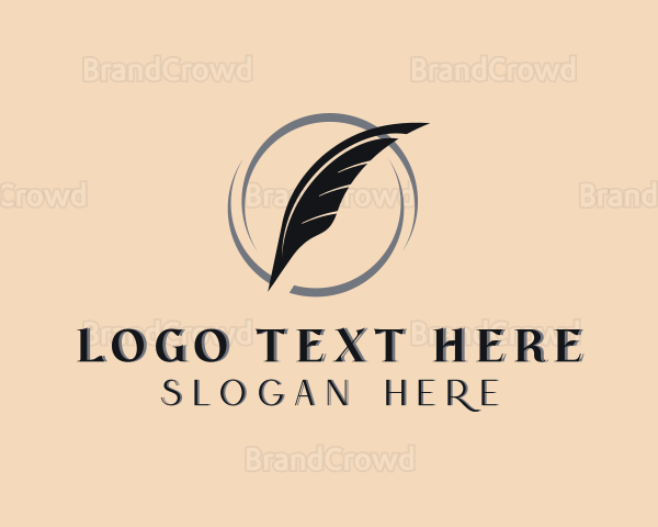 Feather Pen Orbit Logo