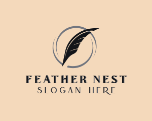 Feather - Feather Pen Orbit logo design