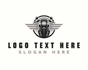 Wings - Biker Motorcycle Rider logo design