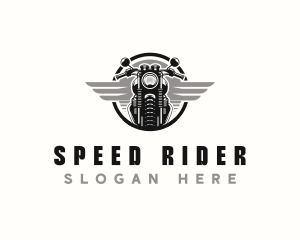 Biker Motorcycle Rider logo design