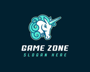 Gamer Unicorn Horse logo design