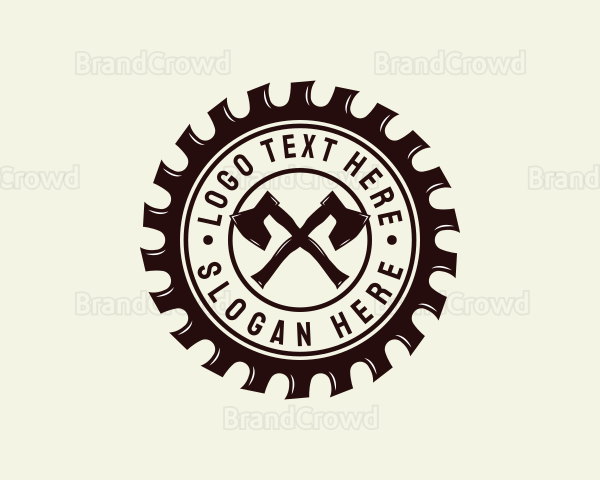 Lumberjack Axe Carpentry Logo