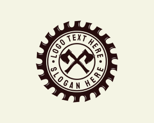 Emblem - Lumberjack Axe Carpentry logo design
