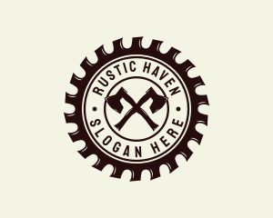 Lumberjack Axe Carpentry logo design