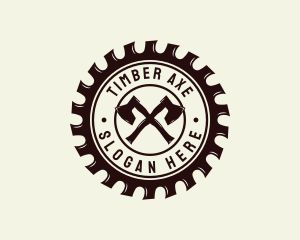 Lumberjack Axe Carpentry logo design