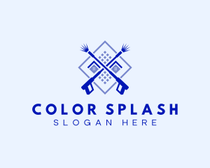 House Tile Pressure Washer Cleaning logo design