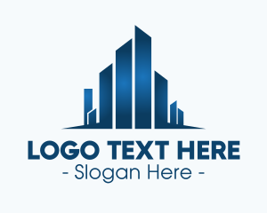 Cityscape - Geometric Blue City logo design