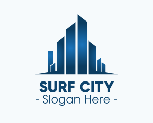 Geometric Blue City logo design