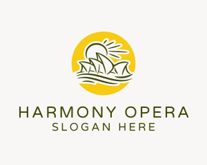 Opera - Sunny Sydney Opera House logo design