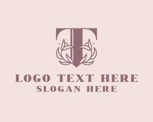 Leaf - Floral Garden Letter T logo design