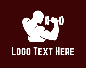 Fitness - Man & Weights Fitness logo design