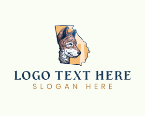 Map - Georgia Wolf Wildlife logo design