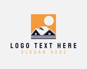 Residence - House Property Roofing Repair logo design
